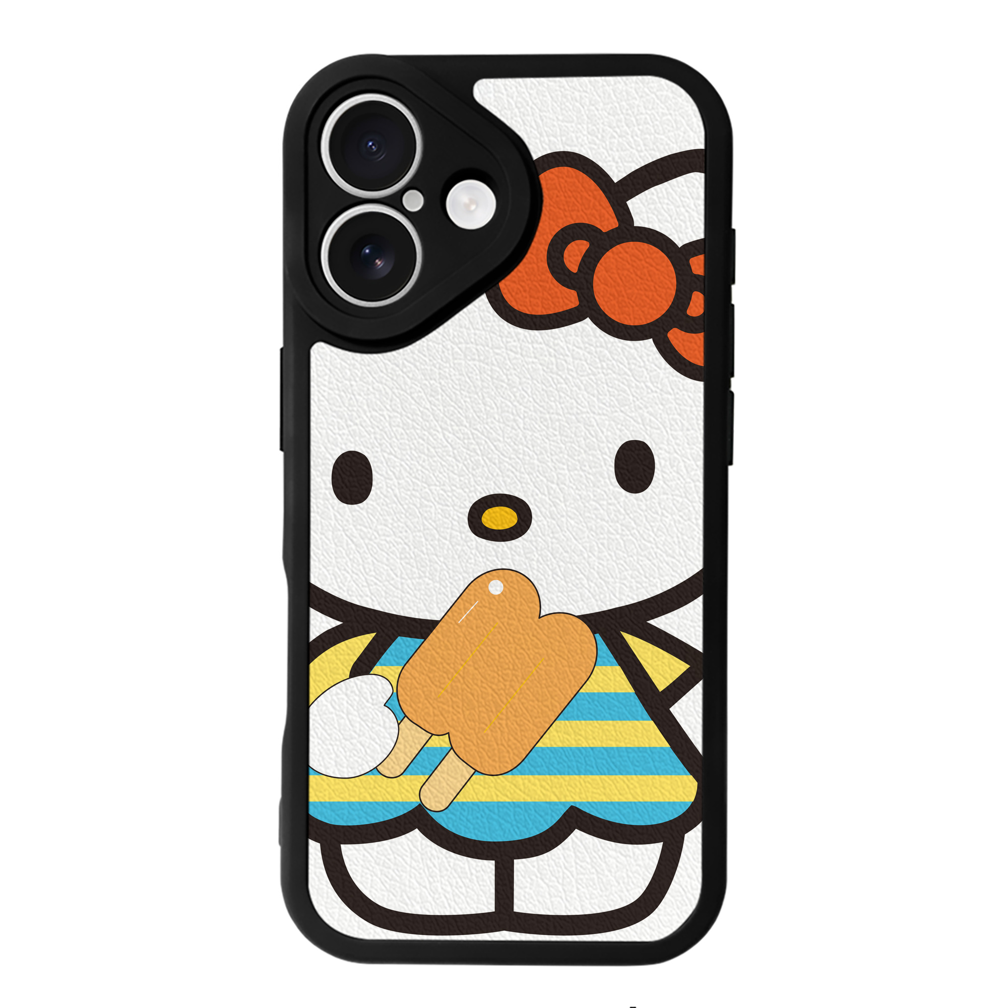 （画像用） Hello Kitty ハローキティ 【iPhone 16シリーズ対応】シリコンスマホケース（レザー調） 材質：シリコン